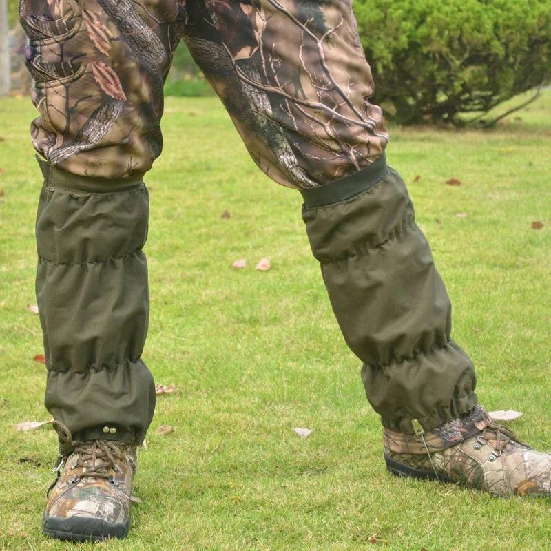 Polainas tácticas para piernas, tela Oxford impermeable, pierna hasta la rodilla, antidesgarro, ajustable, transpirable, cubierta para zapatos al aire libre para caza y Camping - imagen 2