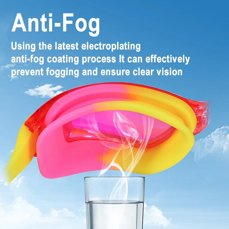 JSJM, gafas de natación profesionales coloridas de silicona para niños, gafas de natación antivaho UV, gafas de natación de silicona impermeables para niños - imagen 4
