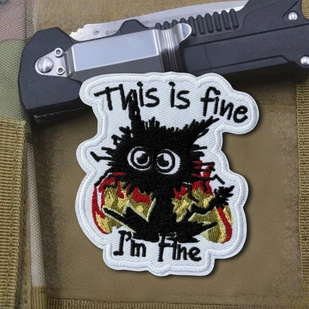 Parche táctico esto es fino, parches bordados con gancho y bucle de gato divertido, insignia de moral, brazalete del ejército militar, pegatinas para mochila - imagen 2