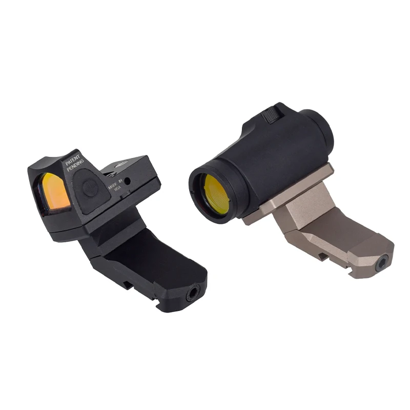 Soporte de Metal lateral óptico compensado de 35/45 grados para T01 T02 RM Base de alcance de punto rojo para soporte de riel Picatinny de 20mm para caza - imagen 4