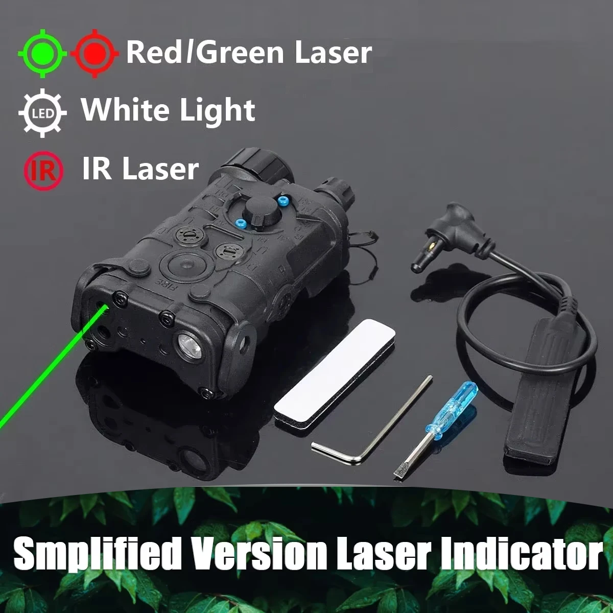 NGAL L3 rojo verde azul mira láser puntero IR estroboscópico linterna LED Airsoft arma caza Picatinny riel de 20mm
