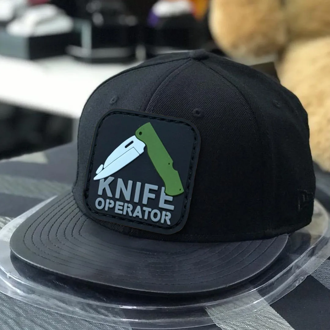Parche de operador de cuchillo, parches de PVC con gancho y bucle, insignia de moral táctica, brazalete del ejército militar, pegatinas para mochila