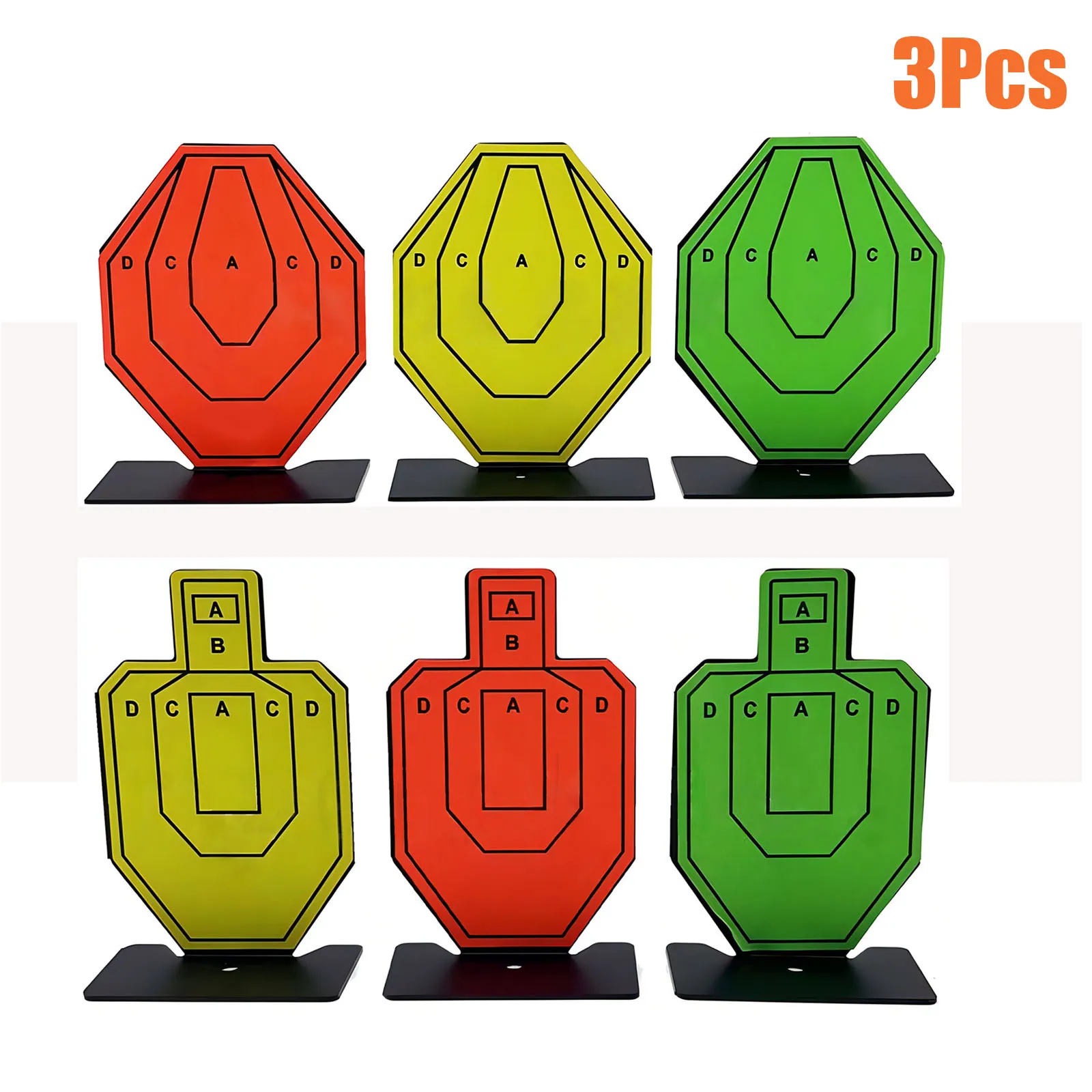 Mini objetivo de tiro de Metal IPSC/IDPA, objetivo de entrenamiento, 3 uds., Airsoft BBs/Gel Blaster, pellets/Paintballs, práctica de tiro, objetivo