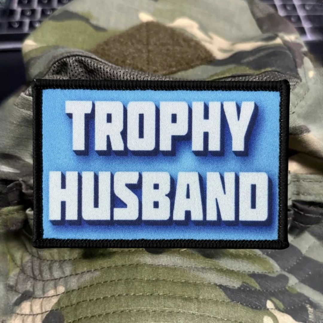 Parche "Trophy Husband", insignia moral táctica, parches, brazalete del ejército militar, gancho y bucle impreso, pegatina para mochila para ropa - imagen 3