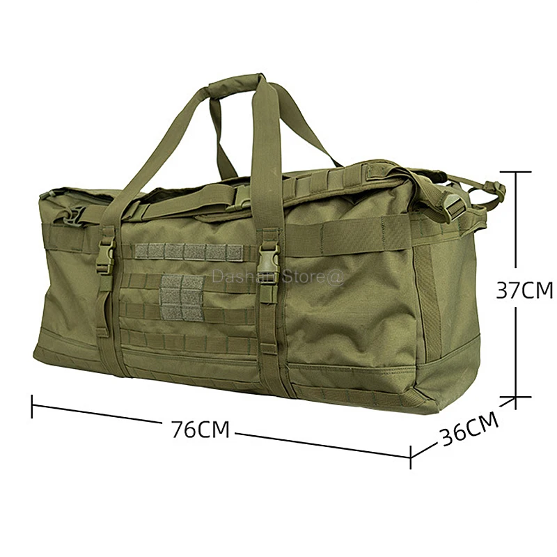 Bolsa de lona para equipaje de 106L, bolso táctico para acampar, mochila grande para senderismo, montañismo, viajes, bolsas impermeables multifuncionales - imagen 2