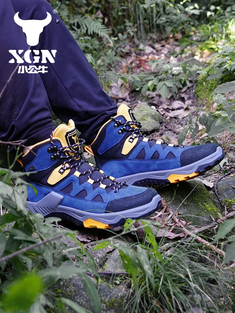XGN EVENT-zapatos de senderismo impermeables para hombre, zapatillas de deporte de piel de vaca de montaña, botas de caza, botines tácticos de combate en el desierto, botas de trekking para mujer - imagen 4