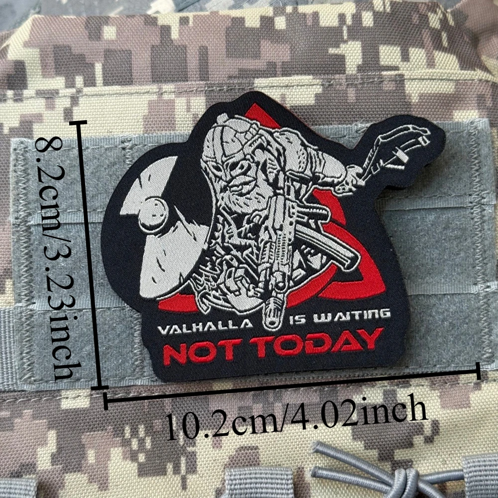 Parche Chevron "Valhalla", insignia de moral táctica, emblema del ejército militar, pegatina para mochila, parches de gancho y bucle tejidos para ropa - imagen 2