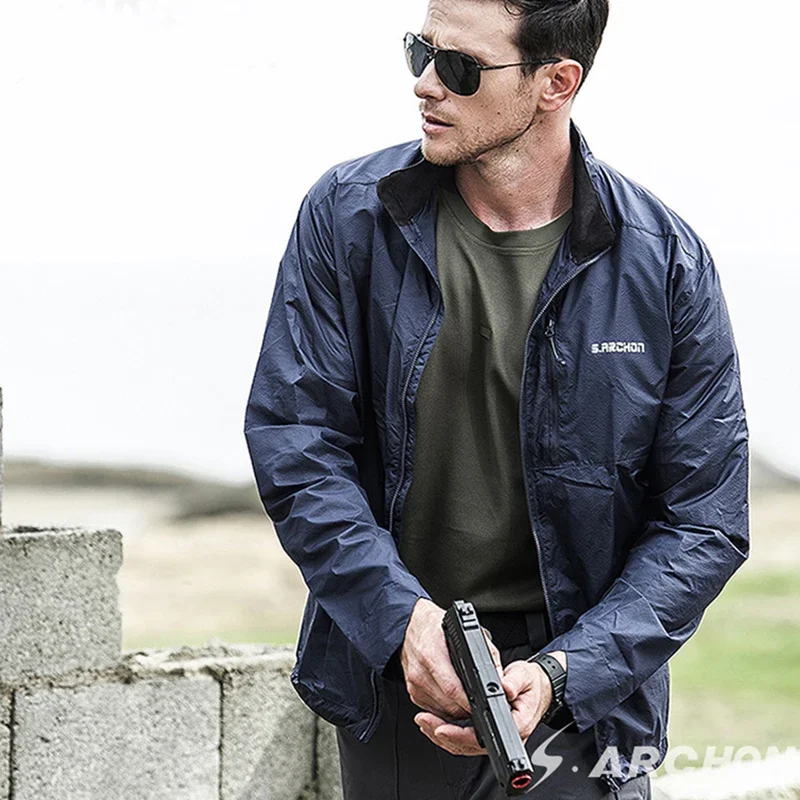 Chaqueta ligera de piel de caza para hombre, chaqueta táctica impermeable, abrigo cortavientos de camuflaje a prueba de sol para verano - imagen 3