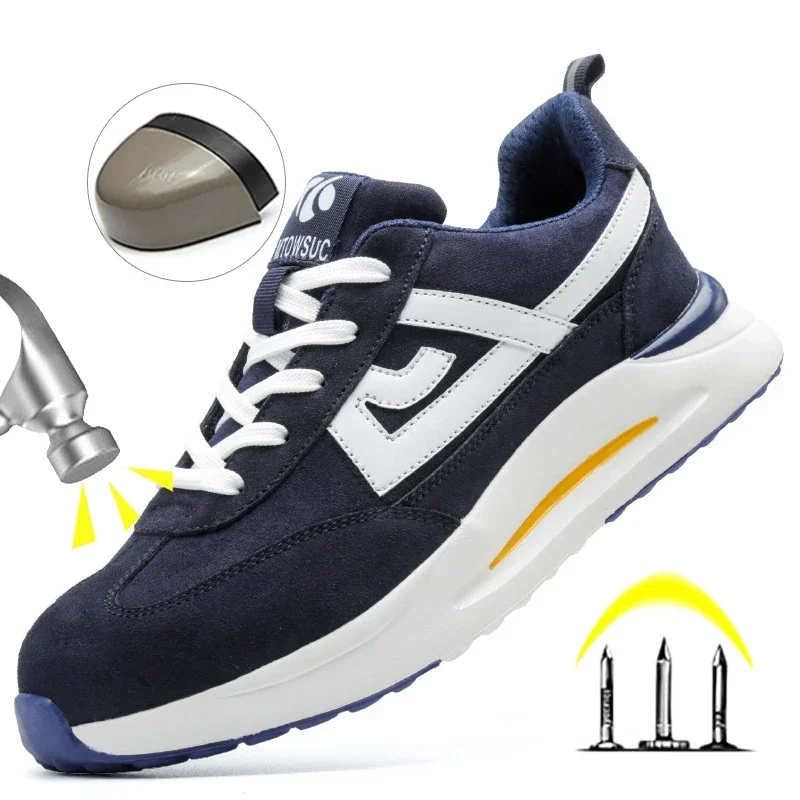 Zapatillas de trabajo transpirables para hombre y mujer, zapatos de seguridad con punta de acero, antigolpes, antipuñaladas, indestructibles - imagen 2