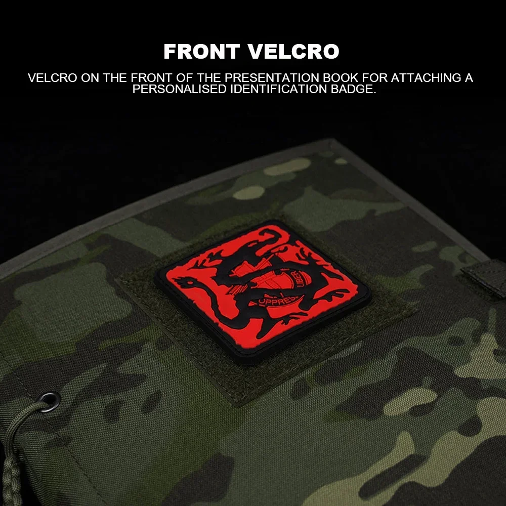 Libro de almacenamiento de brazalete con 4 pegatinas mágicas, gancho y bucle, insignia de moral, página de visualización de pasta, juego Airsoft, brazalete, libro para coleccionar - imagen 4