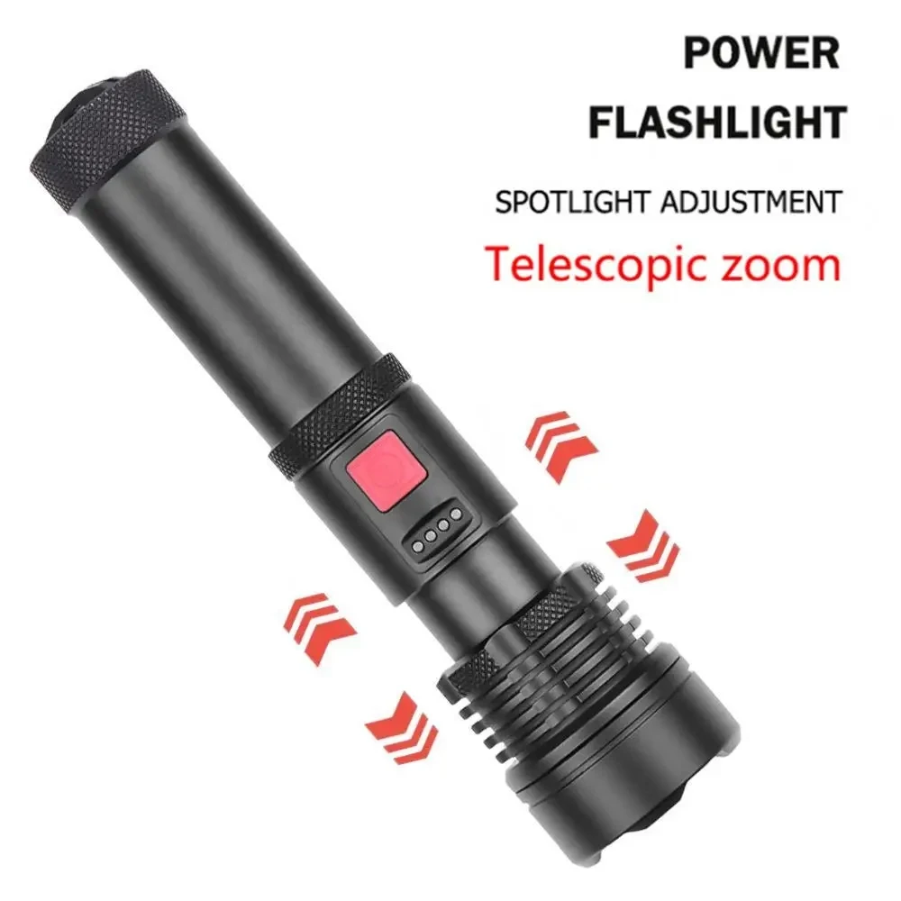 Linterna brillante con Zoom de alta potencia, recargable por Usb, para el hogar, exteriores, senderismo, viajes, Camping, caza, pesca, potente antorcha - imagen 3