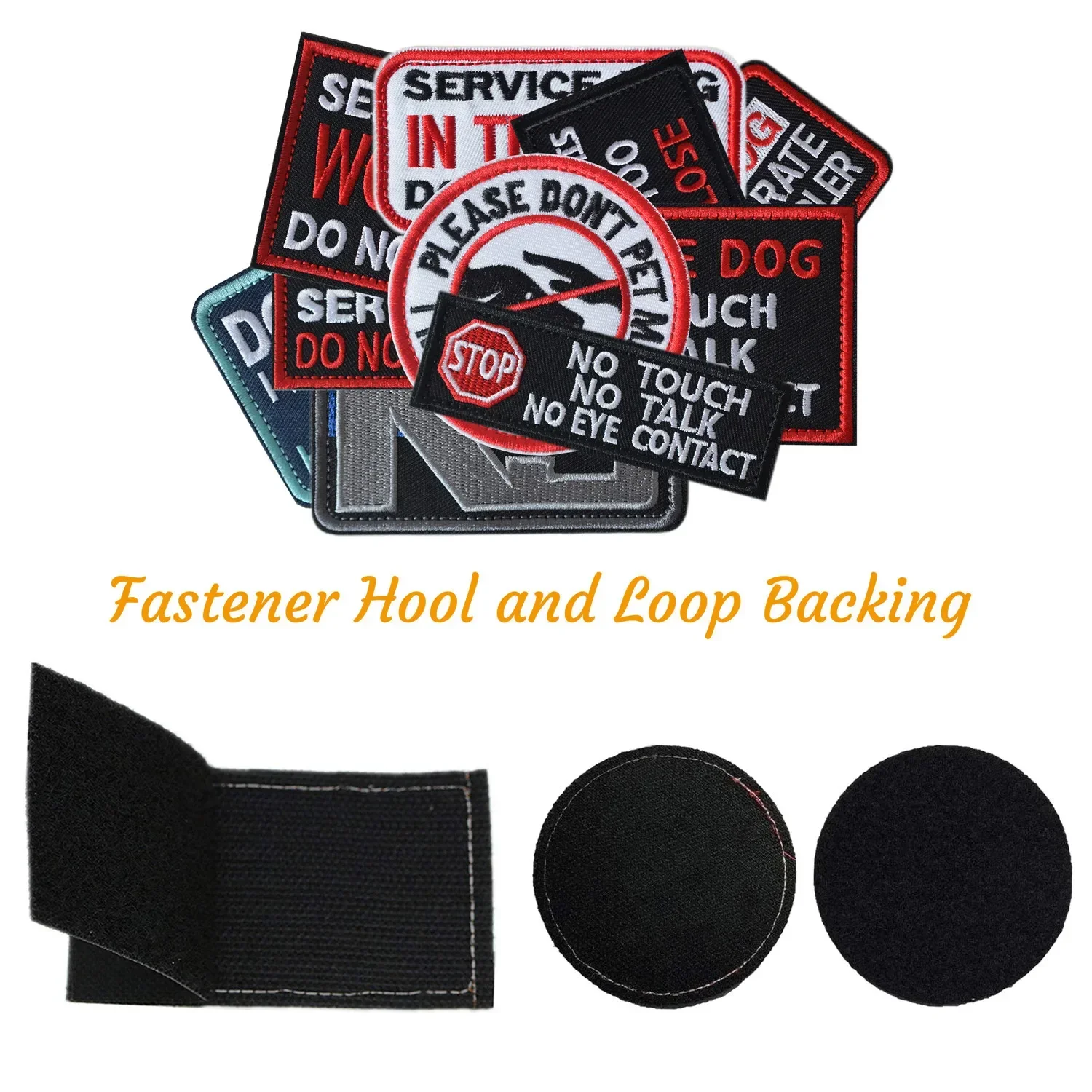 Parche táctico bordado con bandera K9, insignia de moral de perro que no funciona, chaleco militar para mascotas al aire libre, brazalete de gancho y lazo - imagen 3