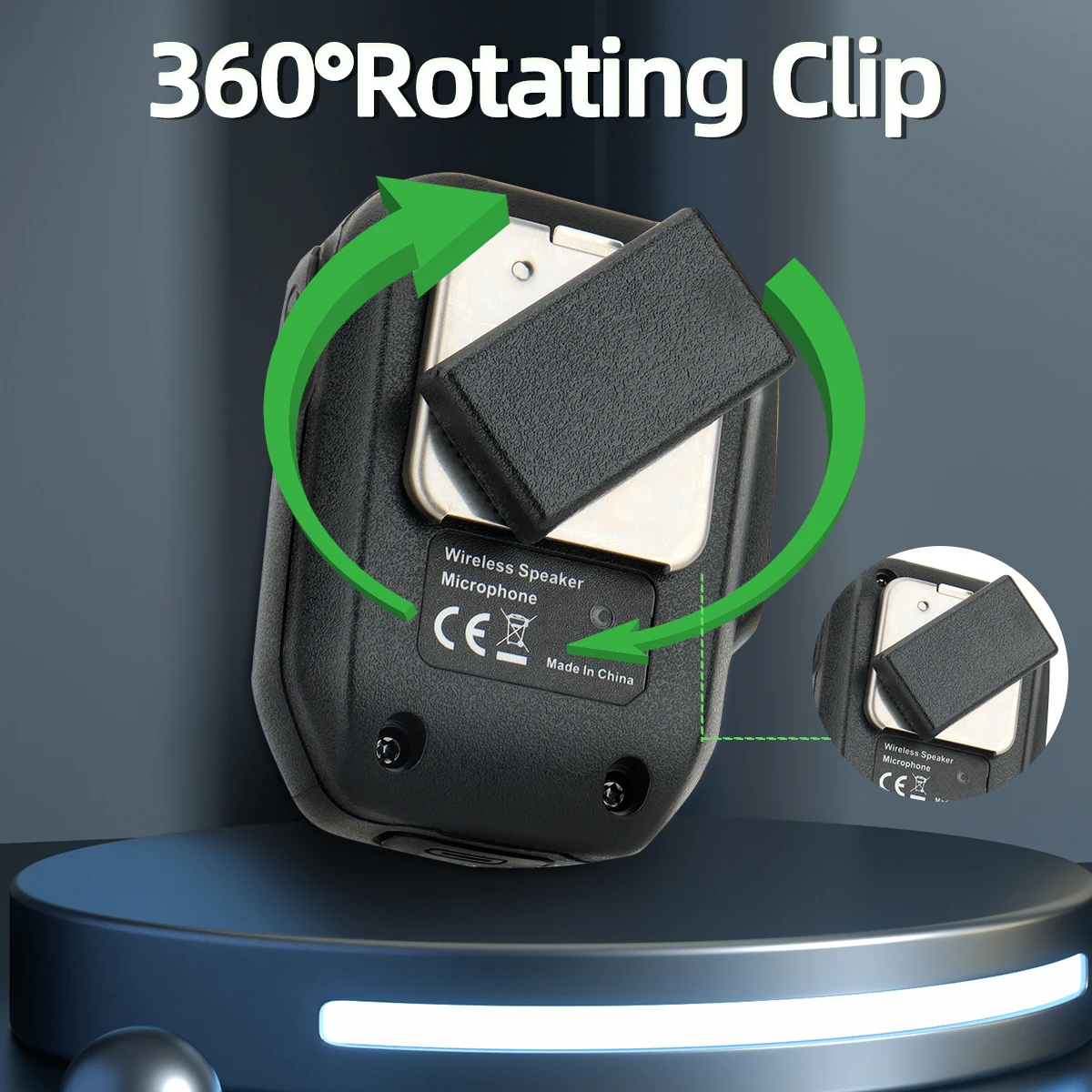 ABBREE micrófono inalámbrico Bluetooth PTT micrófono con altavoz manos libres para Baofeng UV 5R 82 21 13 17 888S Quansheng UV K5 (8) 5R Plus K6 - imagen 3