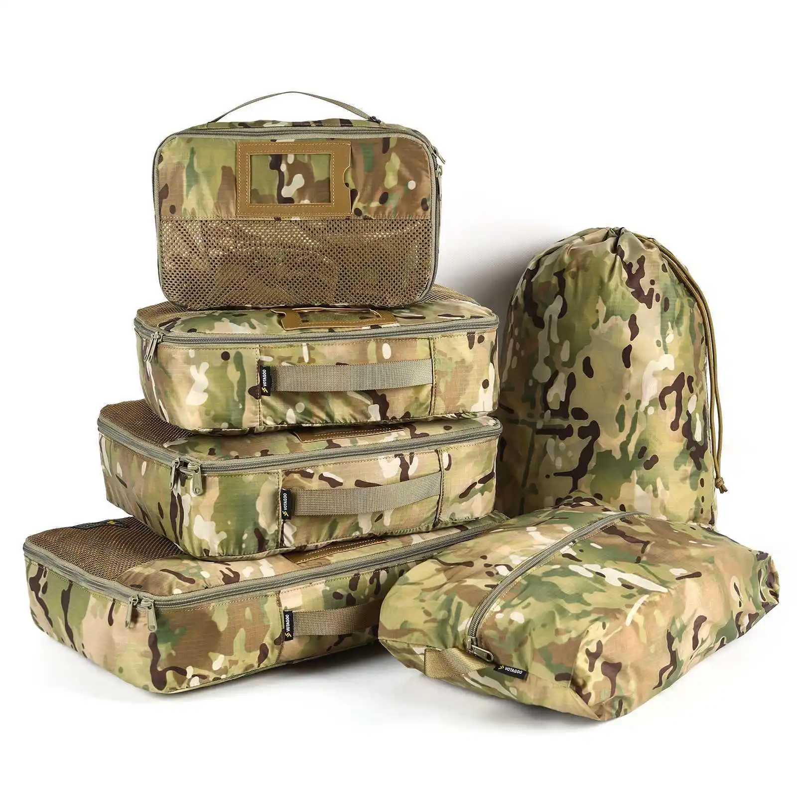 Cubos de embalaje tácticos, juego de equipaje ligero, embalaje para organización al aire libre, bolsa de accesorios de viaje, bolsa de viaje de utilidad, 6 uds. - imagen 2