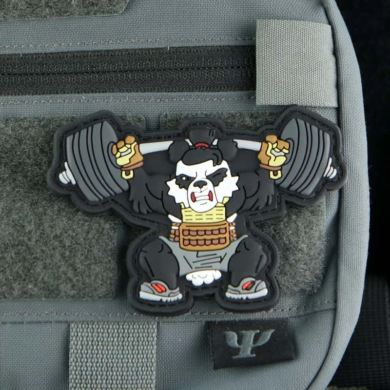 Parches de PVC de Panda para deportes de Fitness, insignia de moral táctica, decoración de mochila, pegatinas de gancho y bucle personalizadas - imagen 2