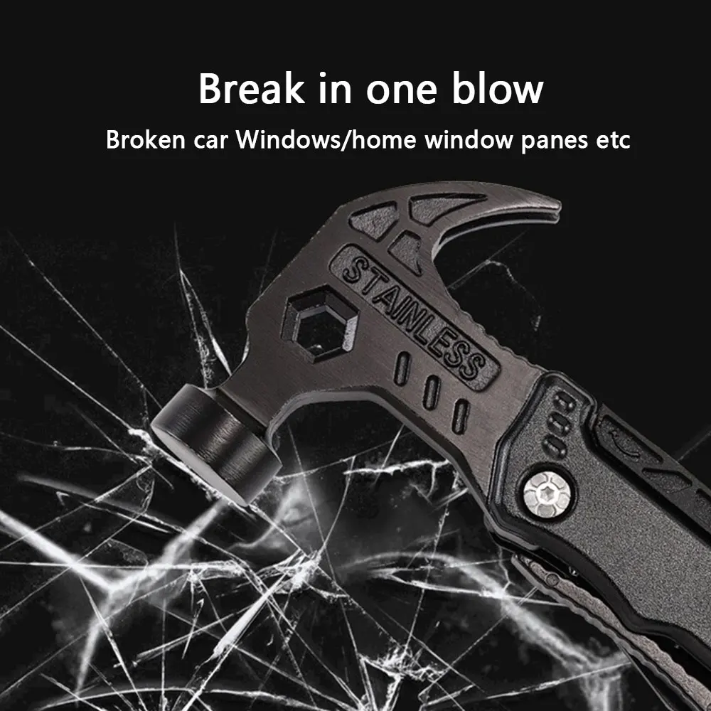 Alicates plegables de acero inoxidable multifuncionales portátiles para exteriores, martillo de torcedura ennegrecido, herramientas de emergencia para acampar - imagen 4