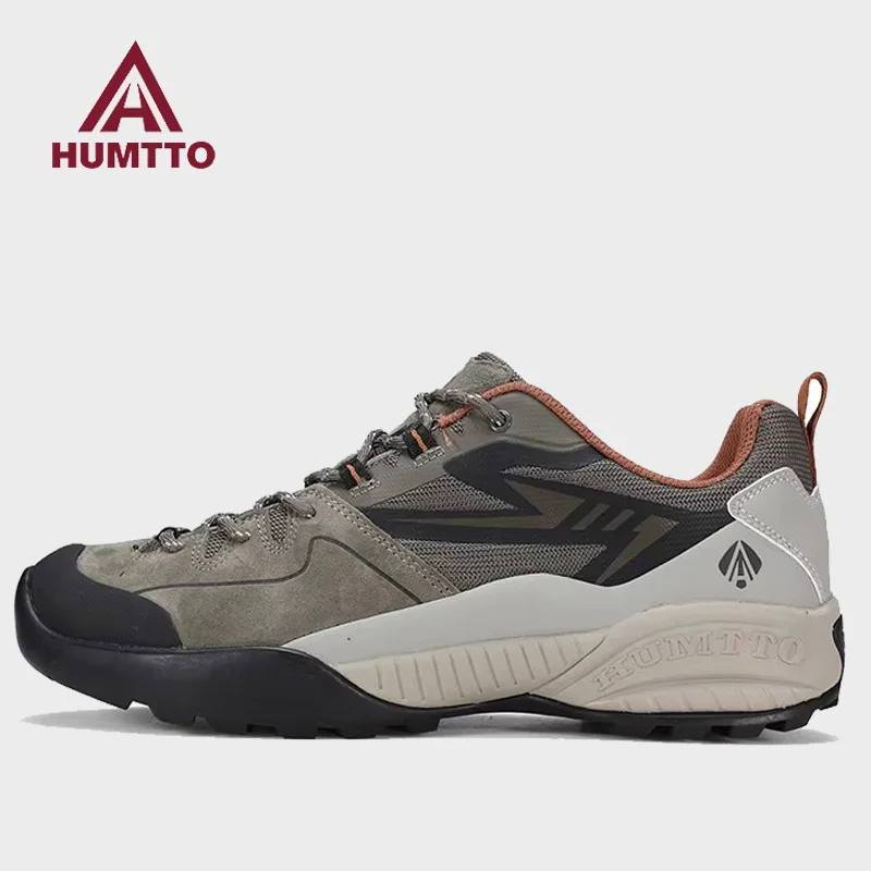 Zapatos de senderismo de piel de vaca HUMTTO, zapatos de escalada para deportes al aire libre de invierno para hombre, botas de caza, botas de viaje al aire libre, zapatillas de senderismo