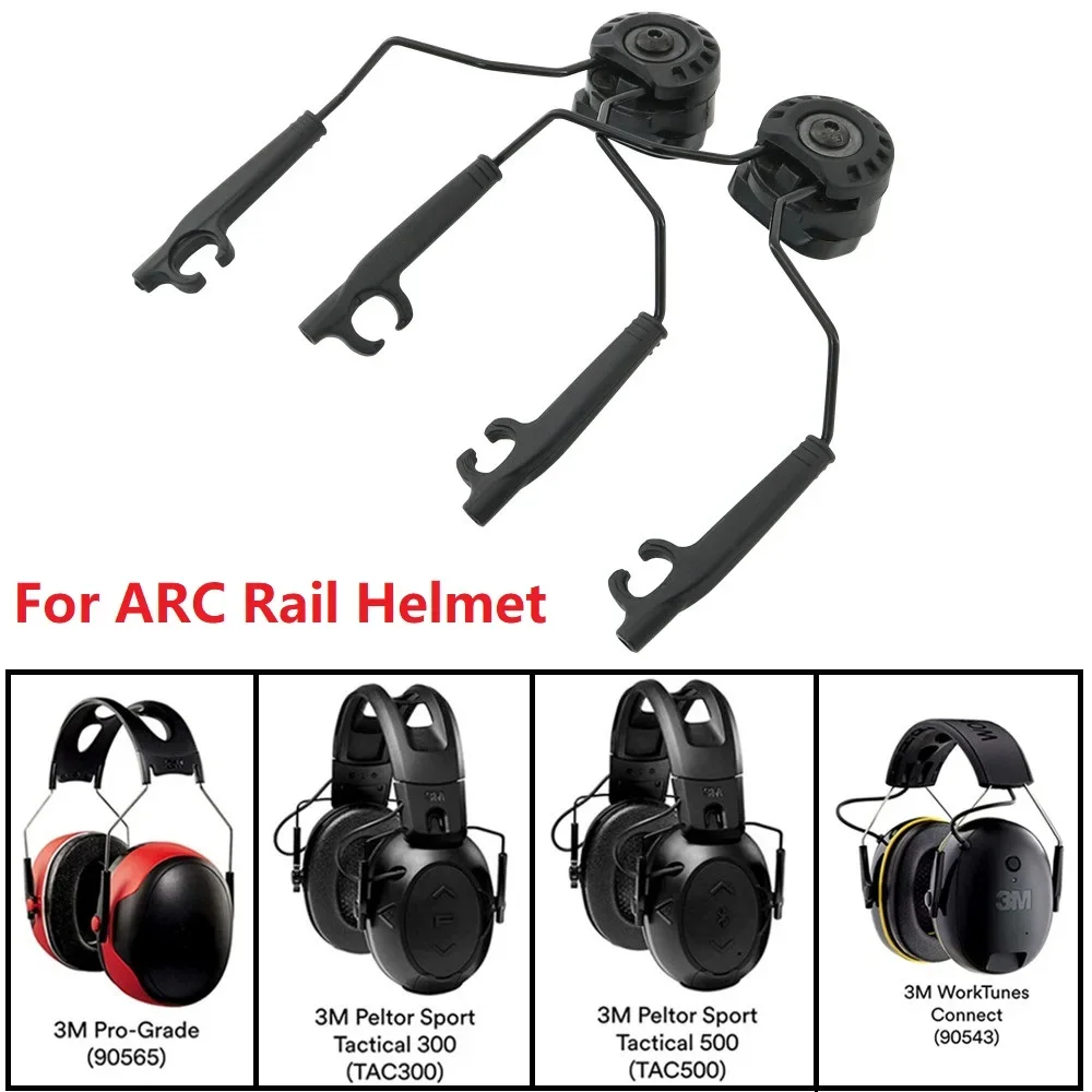 Soporte táctico para auriculares, adaptador de riel de arco para casco para 3M Pelto TACTICAL 300/500, orejeras electrónicas, protección auditiva para disparar - imagen 5
