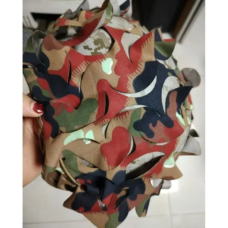 Casco táctico de caza con cuerda elástica, tela de camuflaje 3D, cubierta para casco, Paintball, Airsoft, CS, Ghillie, soporte para ciego y árbol - imagen 3