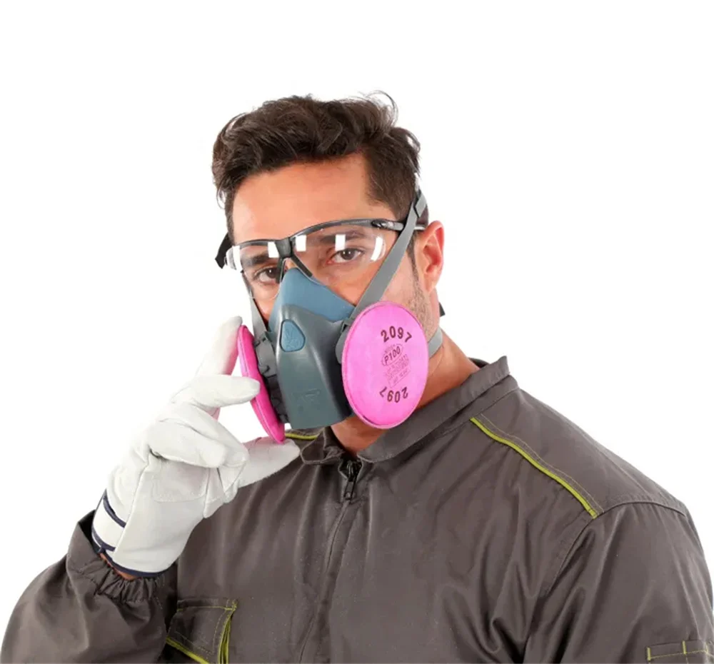 Filtro de algodón P100 para mascarilla de Gas reemplazable, partículas de carbón activado eficiente, industria de pintura en aerosol para 2097/6200, 7502/6800 - imagen 5