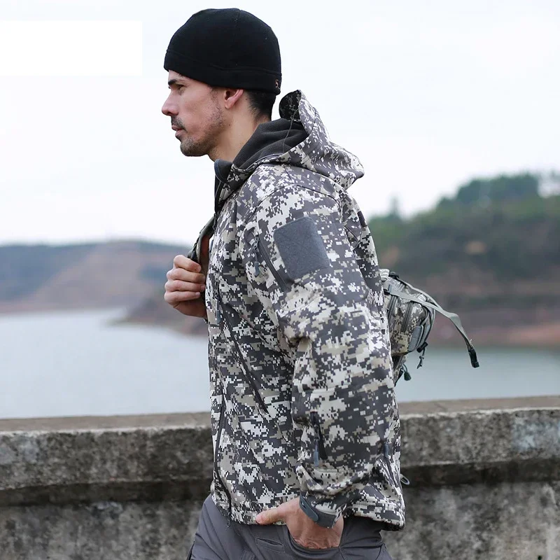 Chaqueta táctica de invierno para hombre, chaqueta polar para caza, cazadora de piel de tiburón, abrigo suave cálido impermeable a prueba de viento - imagen 5