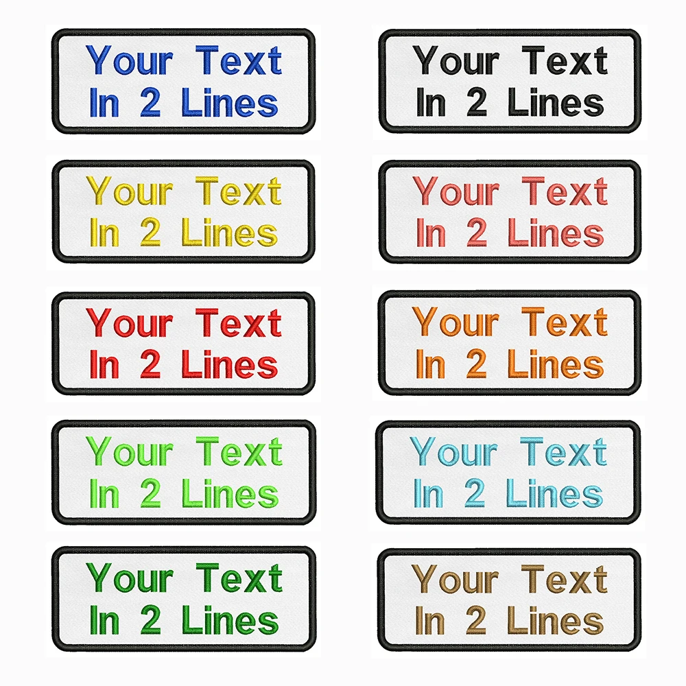 Parche de nombre personalizado bordado de fondo blanco de 10x4cm, insignia de rayas, hierro o parches - imagen 3