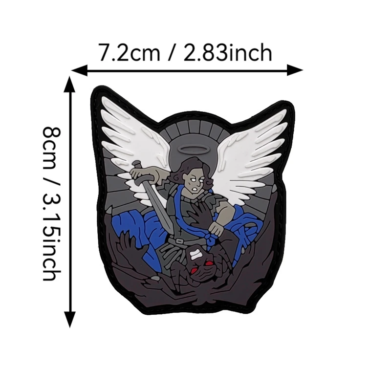 Parches de gancho y bucle de PVC de saint michael, insignia de moral táctica de decoración de ropa, pegatina de parche para mochila al aire libre como regalo - imagen 4
