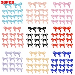 20 unids/set de parches bordados con lazo de mariposa colorido de dibujos animados, parches para planchar para ropa DIY, falda, sombreros, zapatos, apliques de costura