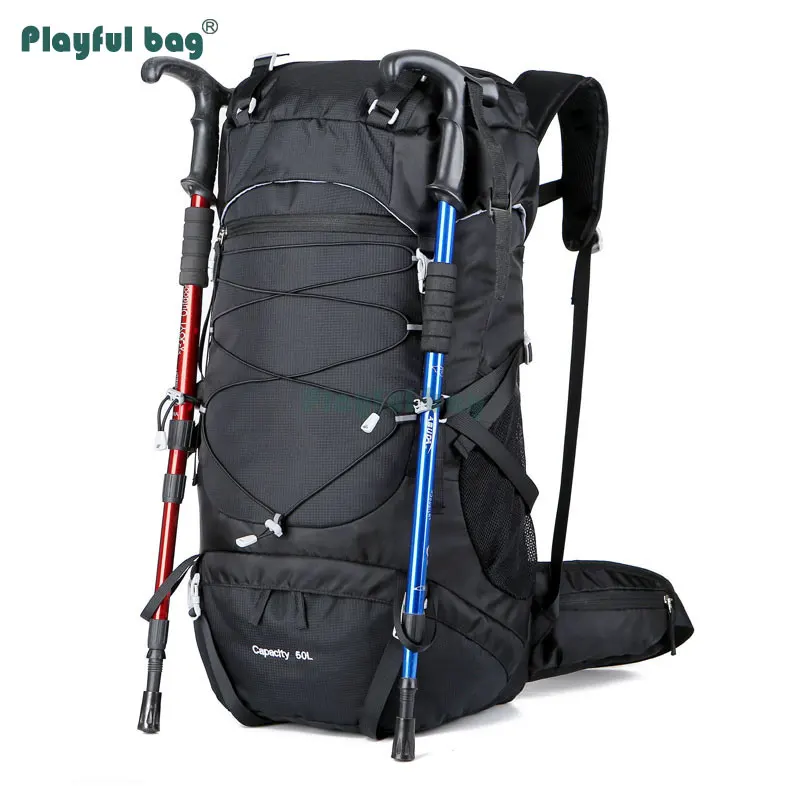 Mochila de Montañismo al aire libre para hombres y mujeres, bolsa de senderismo de gran capacidad, mochila de nailon, AVA145, 50L - imagen 4