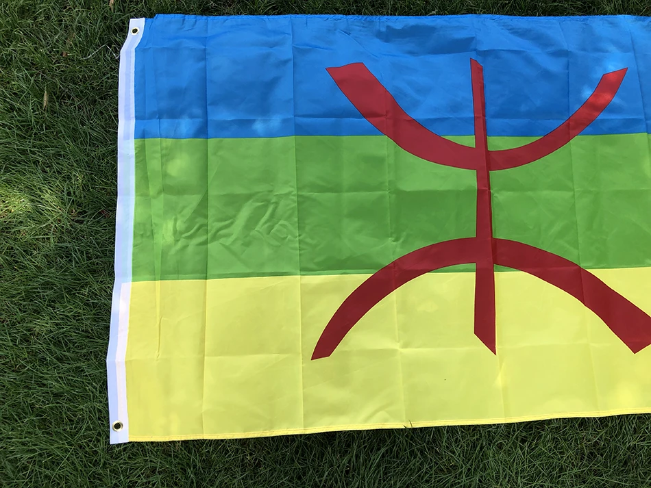 Bandera del cielo, bandera bereber de 90x150cm, poliéster de alta calidad, colgante, 3x5 pies, pancarta del norte de África, bandera amazigh para decoración del hogar - imagen 3