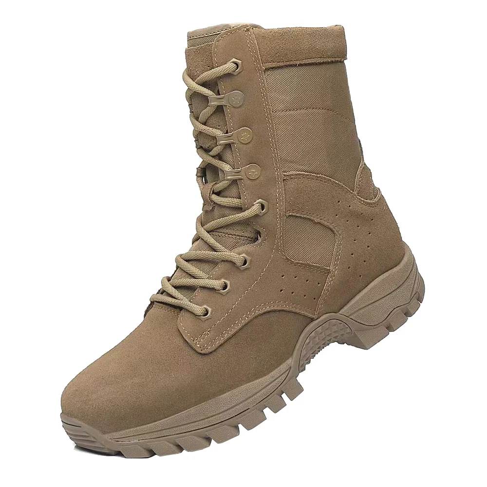 Botas de paracachos, botas de entrenamiento, aislamiento térmico táctico para hombre, botas de senderismo tácticas de succión de agua antideslizantes de cuero vacuno retro - imagen 2