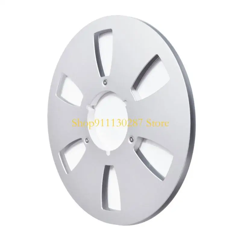 Disco carrete aluminio J1HC 1/4 pulgadas y 10,5 pulgadas para almacenamiento cinta grabación Nab Hub en blanco - imagen 2