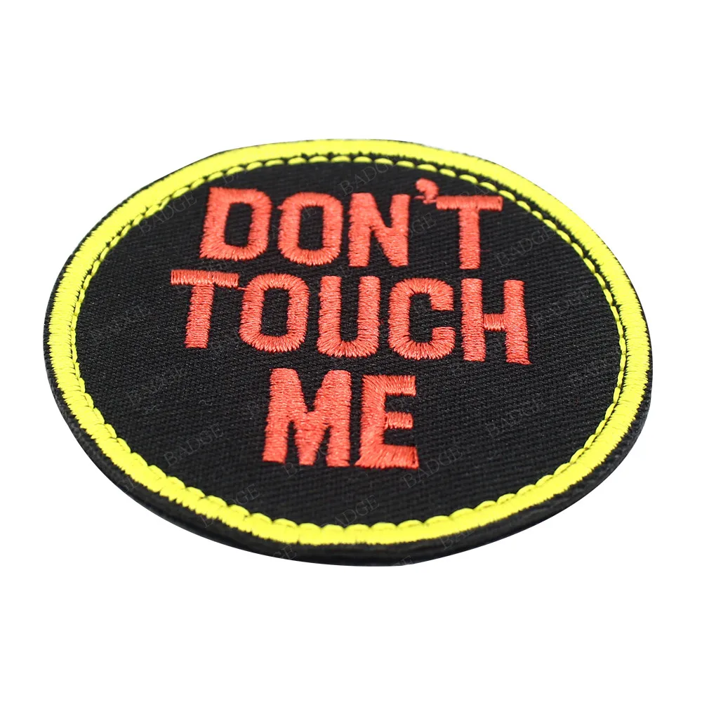 Don't Touch Me And Die Cactus bordado Hook Loop Patch divertido mochila de seguridad bicicleta ropa aplique regalo - imagen 2