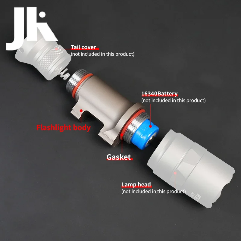 Linterna táctica, nuevo cuerpo principal adecuado para la serie M300 M600, cuerpo de linterna, aleación de aluminio, accesorios para pistola de caza al aire libre - imagen 4