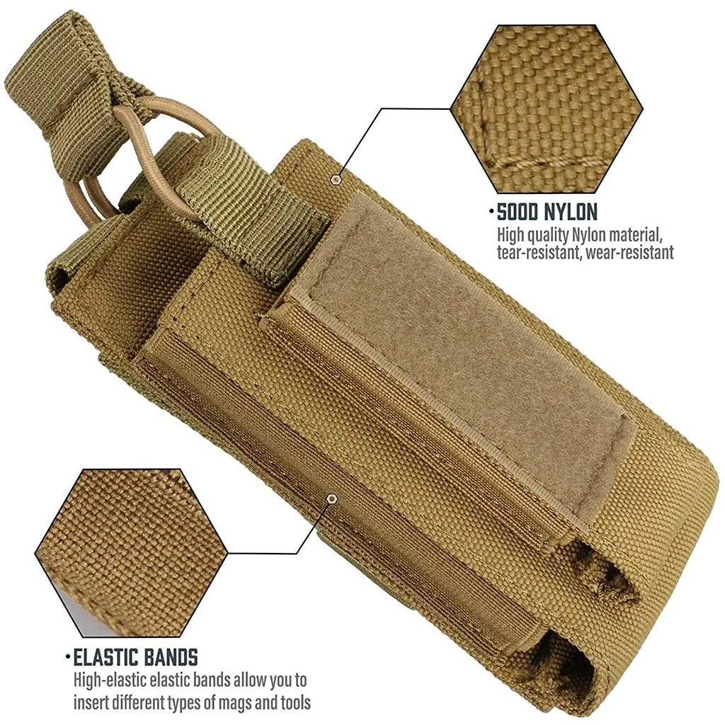 Bolsas para revistas Molle tácticas de doble bolsillo para almacenamiento de revistas de 5,56/9mm, bolsa de transporte para chaleco Airsoft, mochila con cinturón - imagen 3