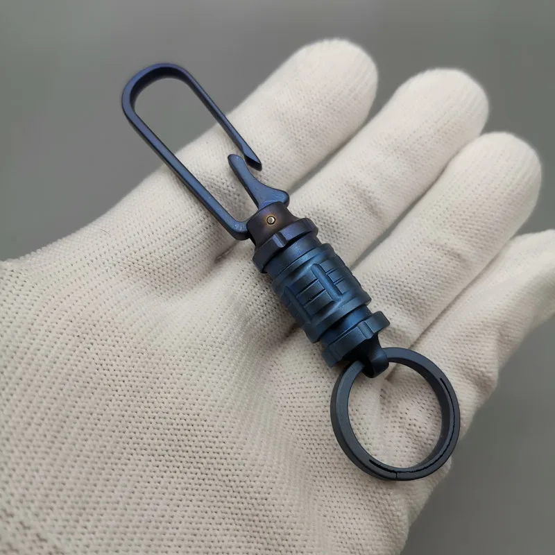 LLavero de aleación de titanio para coche, todo en uno hebilla de cinturón de inserción, apertura de resorte de extracción de velocidad, desmontaje Express - imagen 4