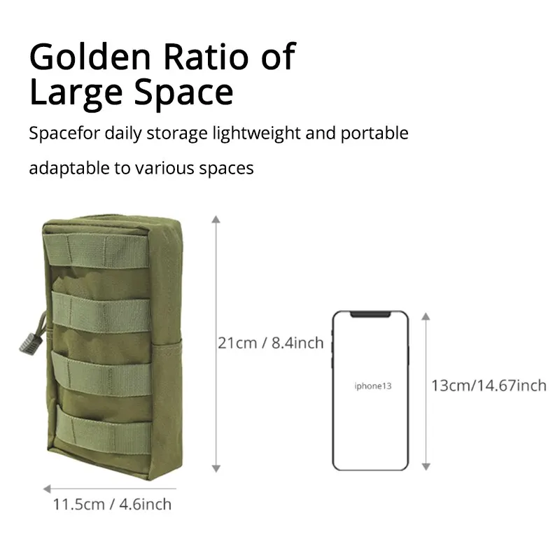 Riñonera táctica Molle para exteriores, bolsa de cintura Oxford verde, almacenamiento, mochila para caza, chaleco táctico, accesorio - imagen 3