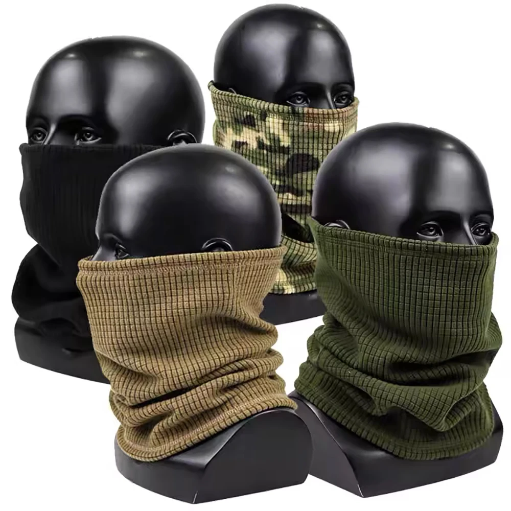 Máscara táctica de cuello de lana Polar para senderismo al aire libre, montañismo, protección contra el frío y el cuello para otoño e invierno