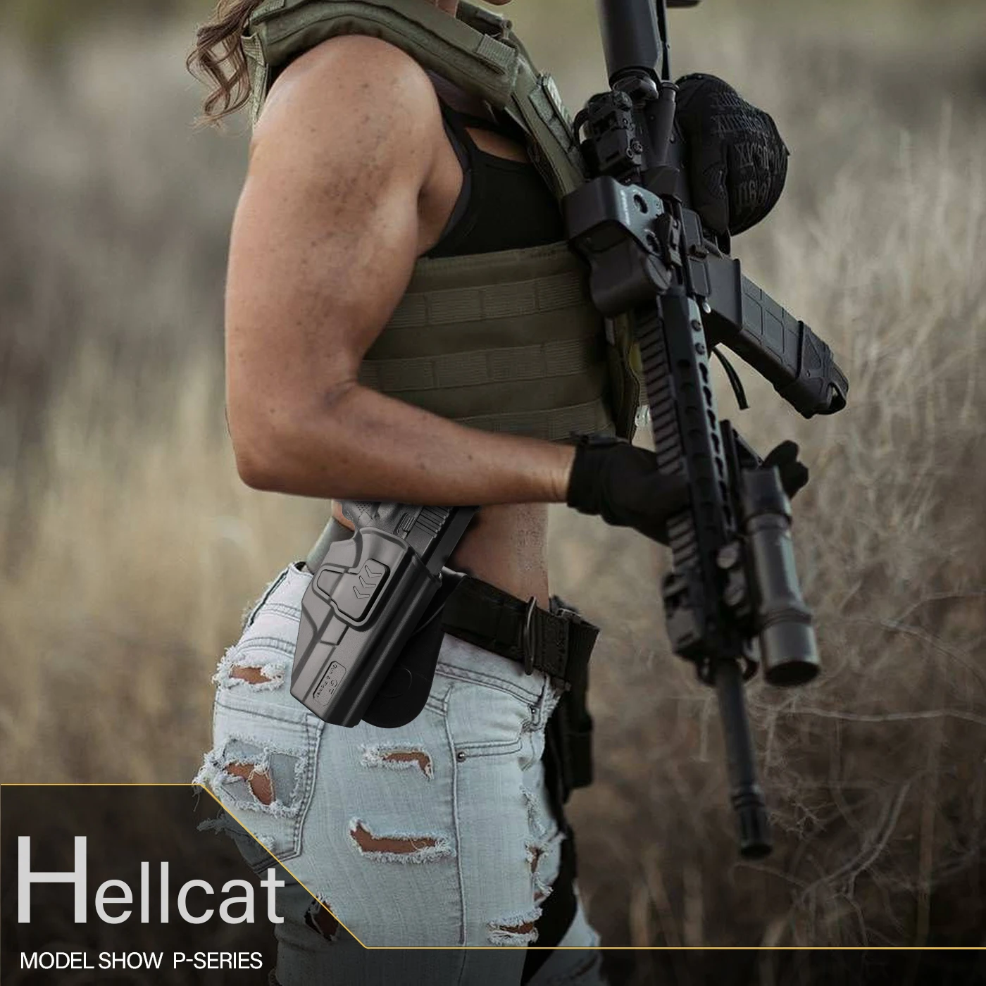 Solo para Springfield Hellcat 9mm3 "microcompacto, no para Hellcat Pro, transporte de cintura exterior, bolsa táctica de paleta OB, mano derecha - imagen 5