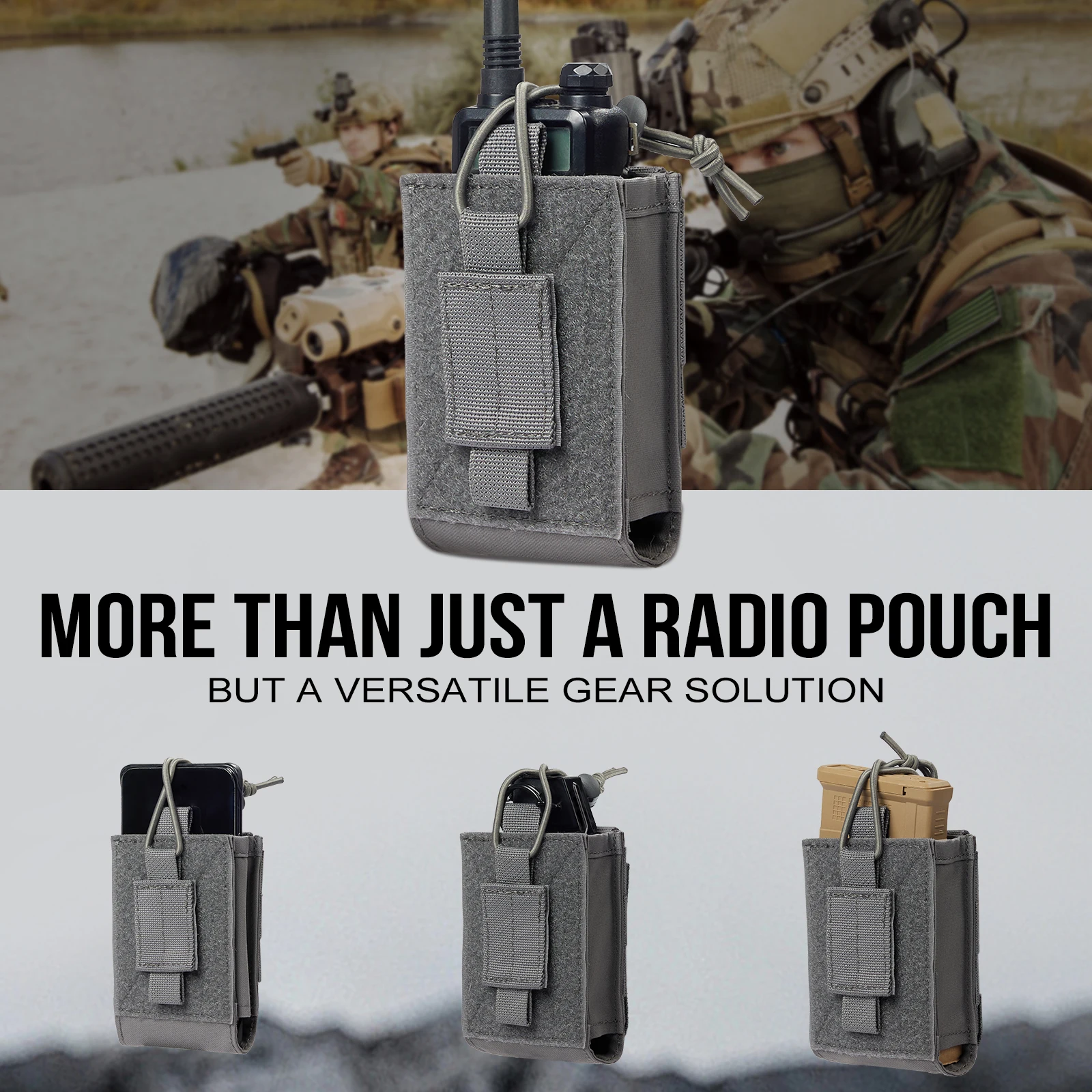 ONETIGRIS-funda táctica MOLLE para Radio, bolsa para Walkie Talkie, Rifle Mag para BaoFeng UV-5R BF-F8HP, bolsa para Walkie Talkie de nailon - imagen 4