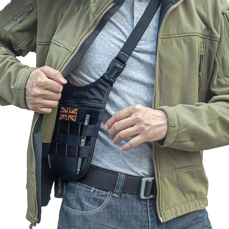 Bolso de hombro táctico, bolso de agente para las axilas, riñonera oculta para hombre, paquete antirrobo para llaves de teléfono de viaje al aire libre Molle, bolsillo para herramientas EDC - imagen 4