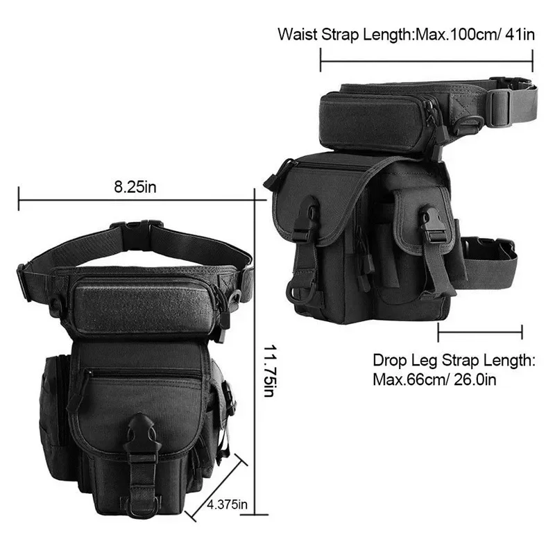 Bolsa táctica de nailon Molle para pierna, bolsa de alcance para pistola, paquete de cintura impermeable, accesorios de ciclismo y caza al aire libre - imagen 3