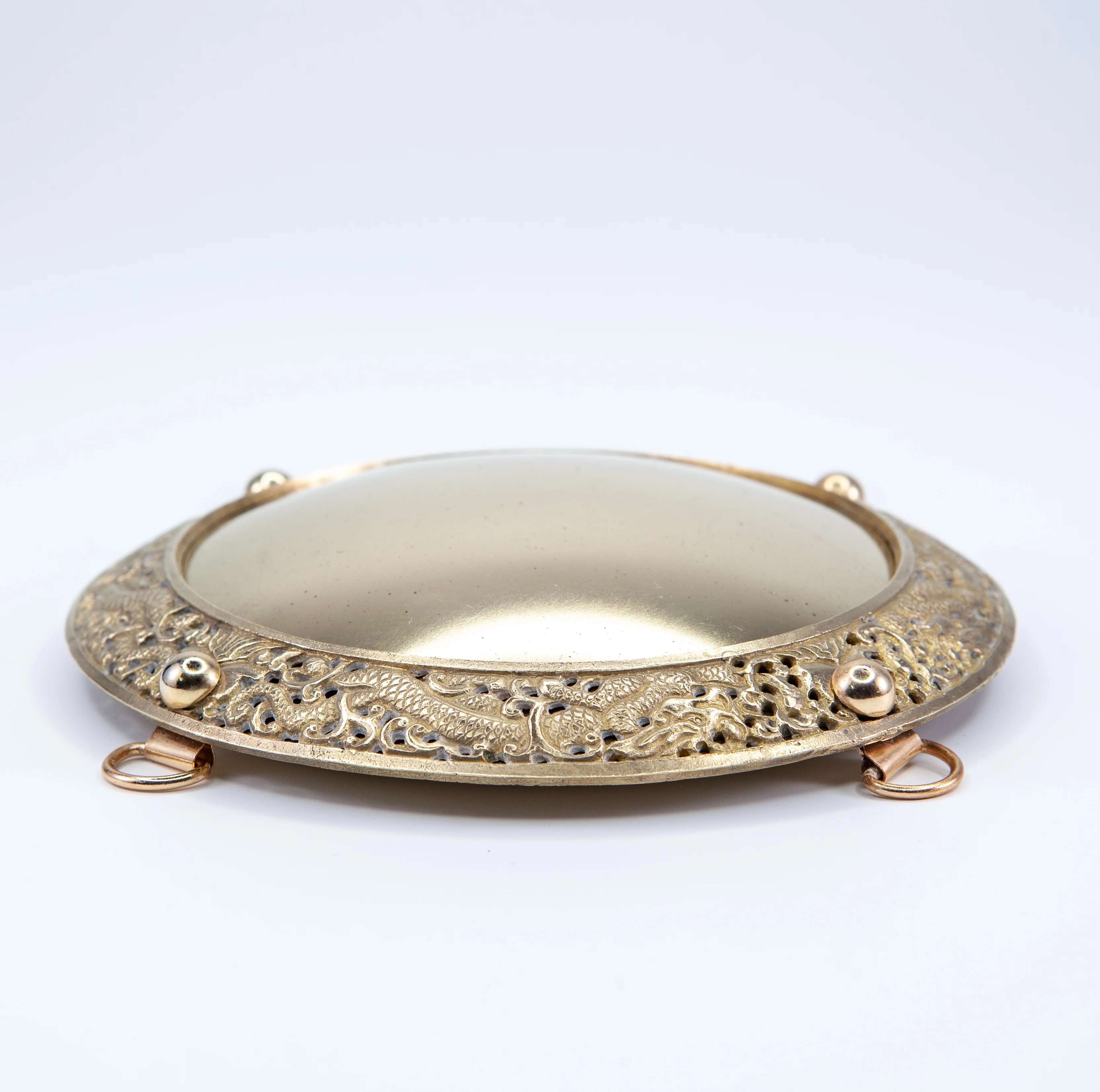 Espejo de latón con marco de corazón, se puede equipar con armadura de traje de pez volador, accesorios Hanfu - imagen 3