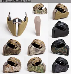 Equipo de juego de Paintball al aire libre FMA Mandible máscara táctica de media cara para casco de corte alto