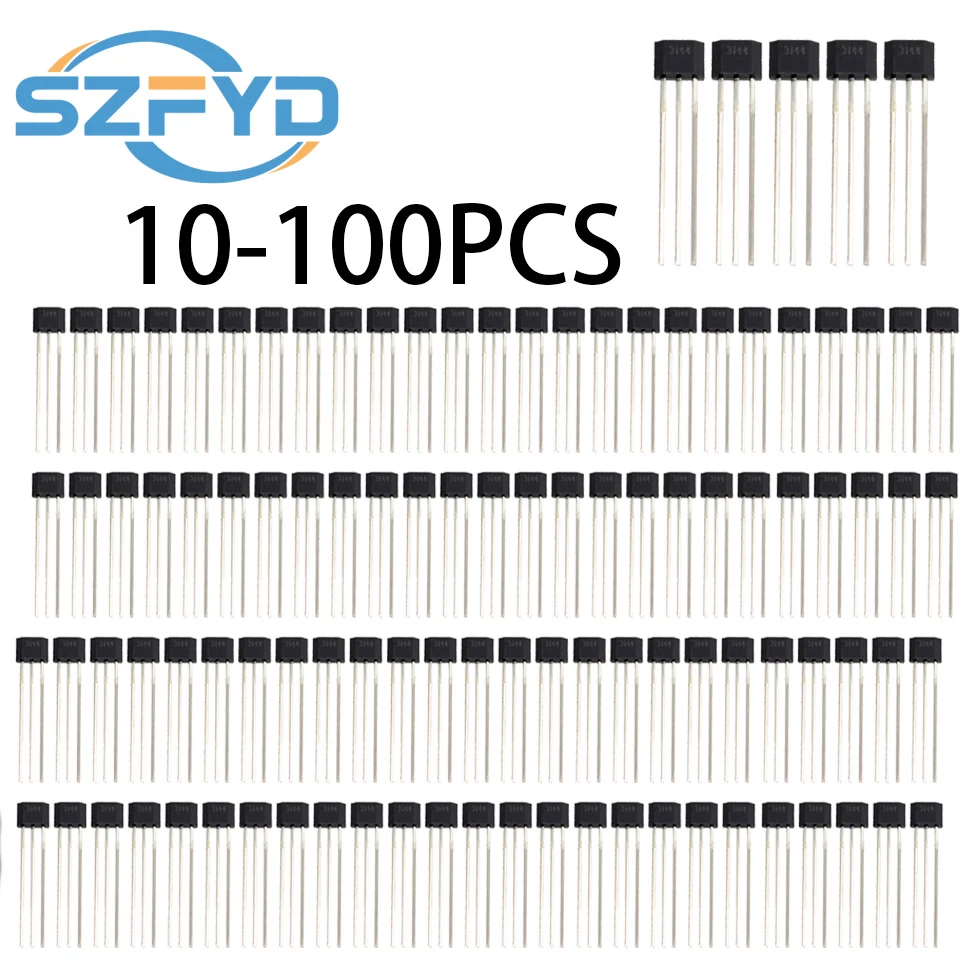 10-100 Uds A3144 A3144E A3144EUA OH3144E 44E 3144 TO-92S Sensor de efecto Hall