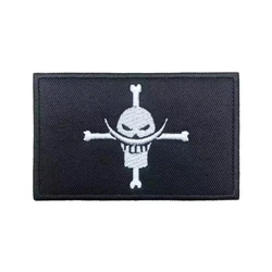 Parche de bandera con cabeza de calavera, etiquetas de insignia a rayas, brazalete militar de mandriles, bucle de hierro o gancho bordado