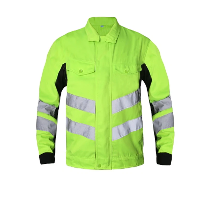 Traje de ropa de trabajo de construcción al aire libre para hombres, cinturón verde fluorescente, tira reflectante, protección de trabajo de electricista antiestática - imagen 4