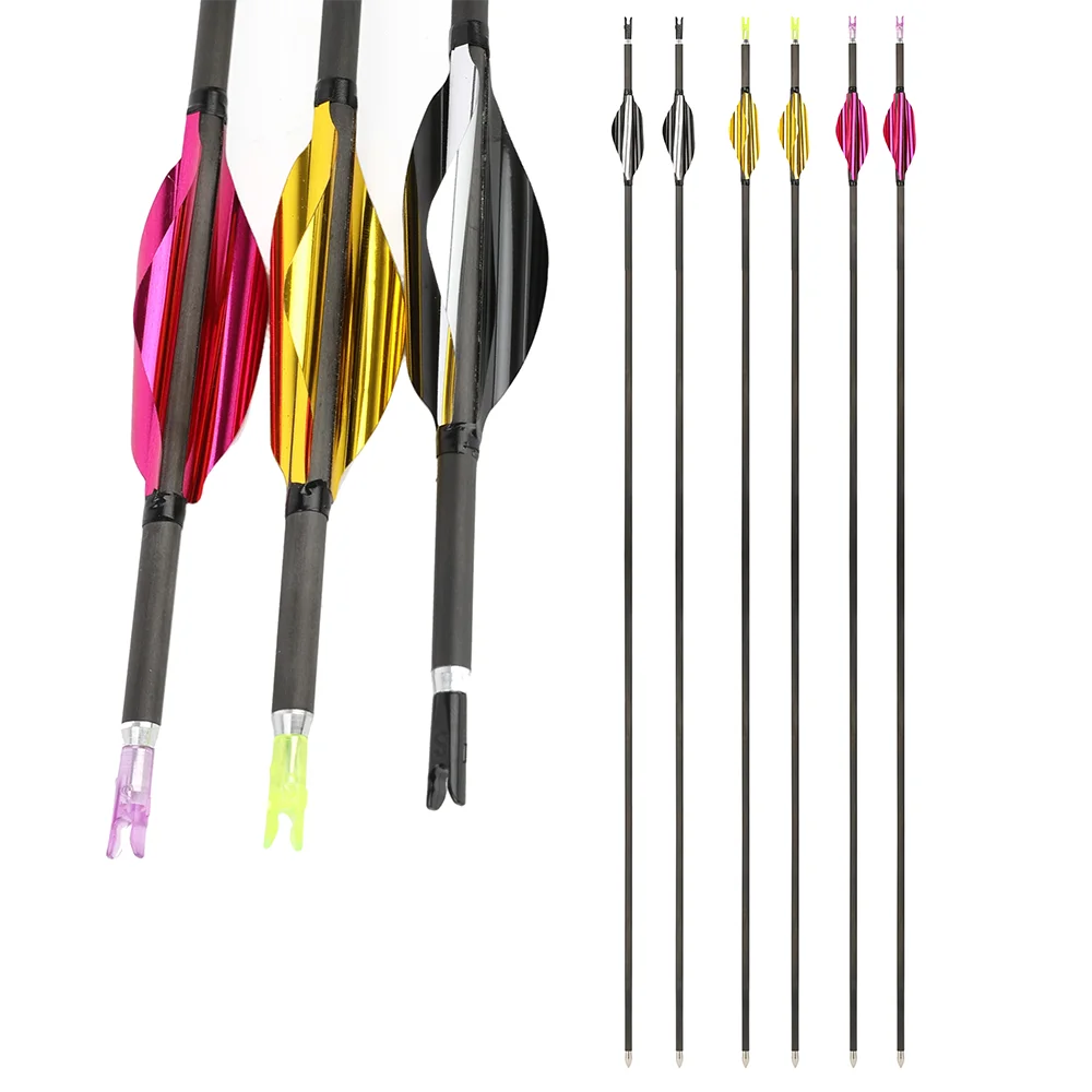 Flecha de carbono SP600 con plumas espirales para arco compuesto