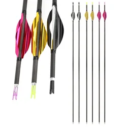 Flecha de carbono SP600 con plumas espirales para arco compuesto