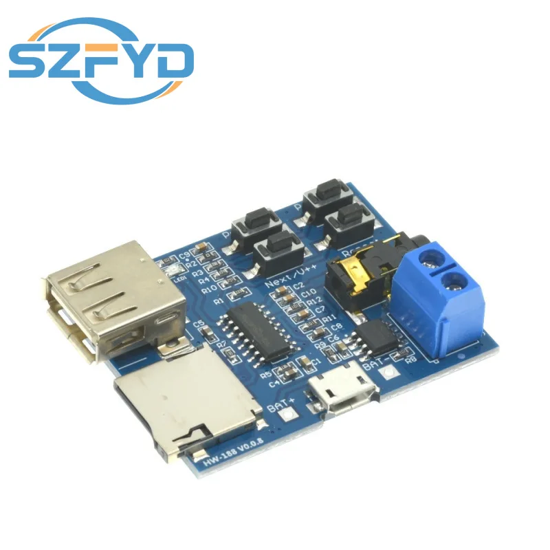 Placa decodificadora MP3 no destructiva - Amplificador incorporado para tarjeta TF y disco USB - Módulo de reproductor de audio - imagen 3